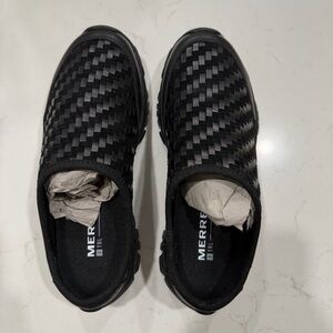 Moab 2 Slide Leather Woven 1TRL, Black